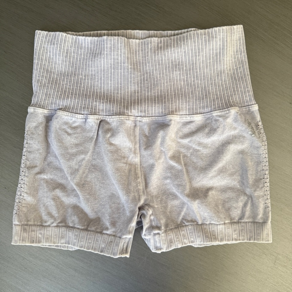 Free People Movement Good Karma Running Shorts Washed Ice Grey - Size XS/S
